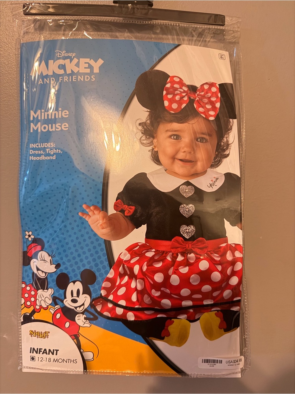 Spirit Disney Minnie Mouse Infant Dress & Headband Set - Red, White, Black